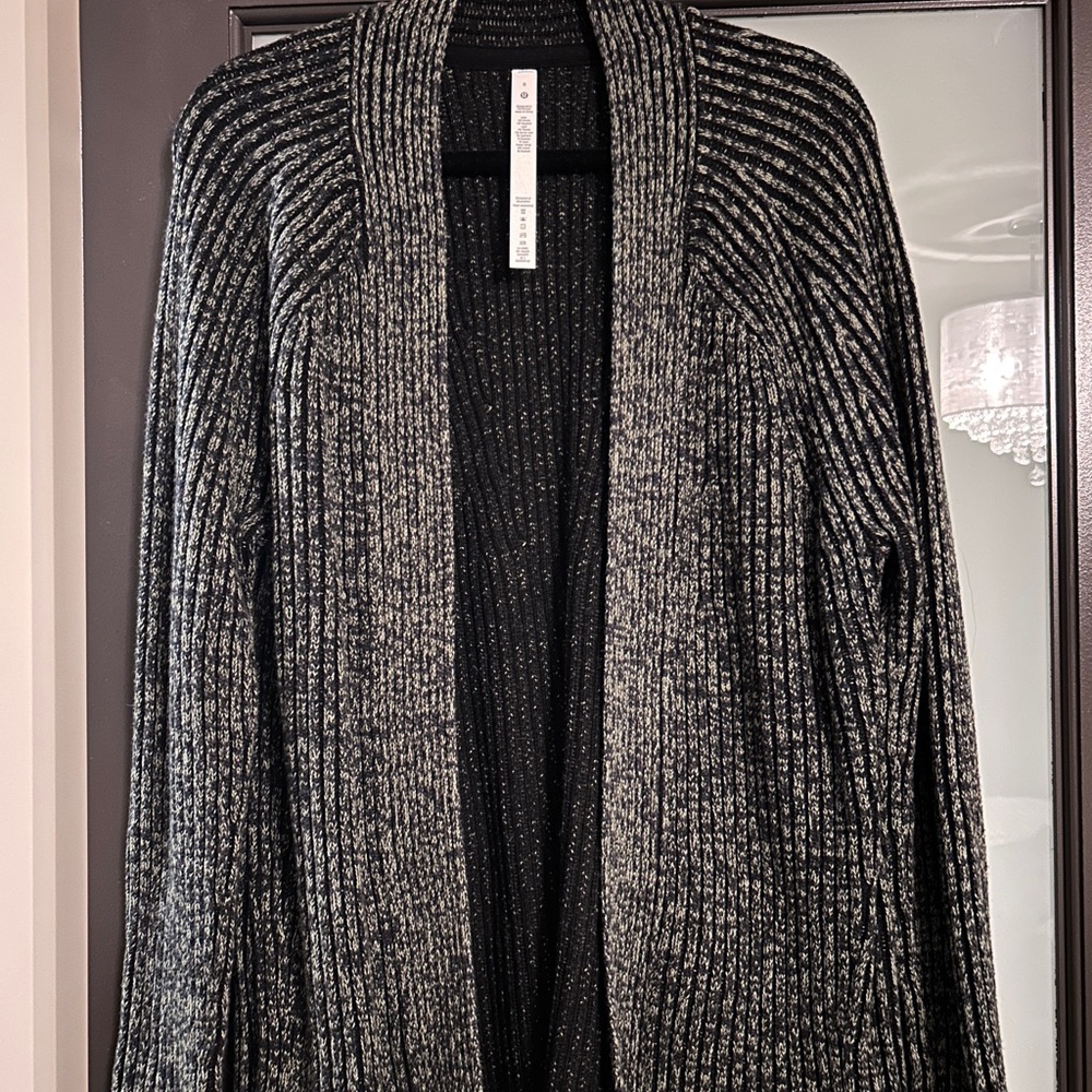 lululemon athletica Green and Black Ribbed Cardigan